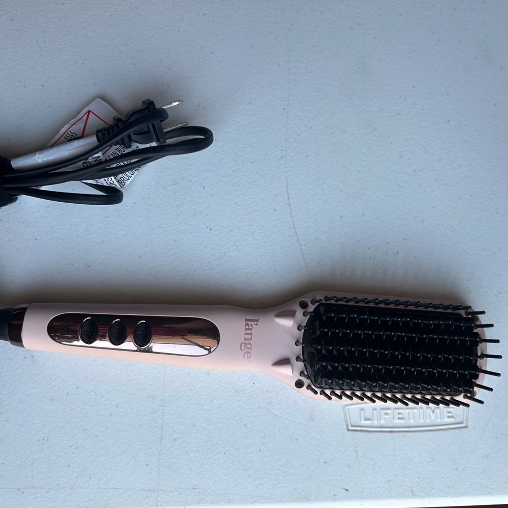 L'ange Le Vite Women Blush Pink Ceramic Hair Straightening Brush Styling Tool